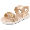 image:imageDREAM PAIRS Girls Sandals Glitter Two Strapped Casual Open Toe Sandals Little KidBig KidRose Gold