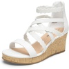 image:imageDREAM PAIRS Girls Wedge Sandals Flatform Open Toe Platform Sandals Flower Wedding Party for Little KidBig KidWhite