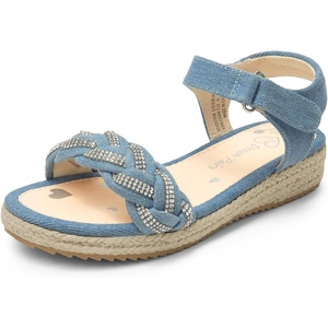 image:imageDREAM PAIRS Girls Espadrille Flatform Platform Wedge Open Toe Summer Sandals for Little Kid Big Kid Casual Vacation or Formal UseDenim Blue