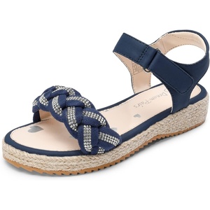 image:imageDREAM PAIRS Girls Espadrille Flatform Platform Wedge Open Toe Summer Sandals for Little Kid Big Kid Casual Vacation or Formal UseNavy