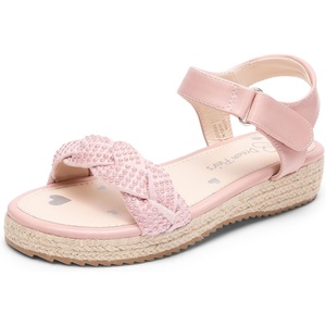 image:imageDREAM PAIRS Girls Espadrille Flatform Platform Wedge Open Toe Summer Sandals for Little Kid Big Kid Casual Vacation or Formal UsePinksuede