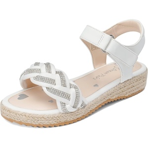 image:imageDREAM PAIRS Girls Espadrille Flatform Platform Wedge Open Toe Summer Sandals for Little Kid Big Kid Casual Vacation or Formal UseWhite