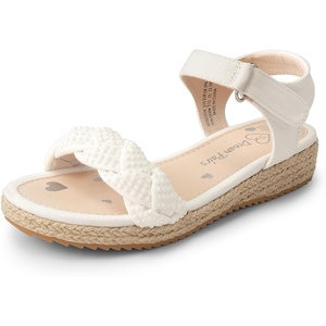 image:imageDREAM PAIRS Girls Espadrille Flatform Platform Wedge Open Toe Summer Sandals for Little Kid Big Kid Casual Vacation or Formal UseWhitedenim