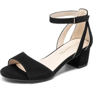 image:imageDREAM PAIRS Girls Sandals Chunky Pump Ankle Strap High Heels Dress Open Toe Flower Wedding Party for Little Big KidBlack