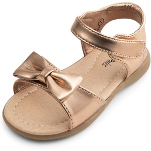 image:imageDREAM PAIRS Girls Sandals Fashion Bow Summer Shoes for ToddlerLittle KidRose Goldmetallic