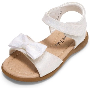 image:imageDREAM PAIRS Girls Sandals Fashion Bow Summer Shoes for ToddlerLittle KidWhiteglitter
