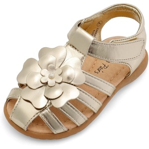 image:imageDREAM PAIRS Girls ToddlerLittle Kid ClosedToe Flower Summer Dress Sandals ShoesGold