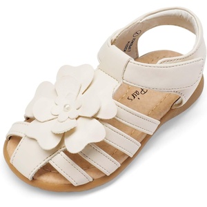 image:imageDREAM PAIRS Girls ToddlerLittle Kid ClosedToe Flower Summer Dress Sandals ShoesMilkyWhite