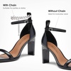 image:imageDREAM PAIRS Black High Heels Chunky Block Square Toe Heels for Women Sexy Dressy Open Toe Chain Heel Sandals Size 8 SDHS2231W
