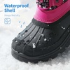 image:imageDREAM PAIRS Boys Girls Snow Boots WaterResistant Outdoor Warm Cozy AntiSlip Mid Calf Faux Fur Lining Insulated Winter Shoes for LittleBig KidsBlackPink