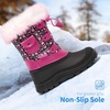image:imageDREAM PAIRS Boys Girls Snow Boots WaterResistant Outdoor Warm Cozy AntiSlip Mid Calf Faux Fur Lining Insulated Winter Shoes for LittleBig KidsBlackPink