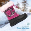 image:imageDREAM PAIRS Boys Girls Snow Boots WaterResistant Outdoor Warm Cozy AntiSlip Mid Calf Faux Fur Lining Insulated Winter Shoes for LittleBig KidsBlackPink
