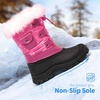 image:imageDREAM PAIRS Boys Girls Snow Boots WaterResistant Outdoor Warm Cozy AntiSlip Mid Calf Faux Fur Lining Insulated Winter Shoes for LittleBig KidsFuchsia