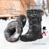 image:imageDREAM PAIRS Boys Girls Snow Boots WaterResistant Outdoor Warm Cozy AntiSlip Mid Calf Faux Fur Lining Insulated Winter Shoes for LittleBig KidsGreyBlack
