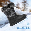 image:imageDREAM PAIRS Boys Girls Snow Boots WaterResistant Outdoor Warm Cozy AntiSlip Mid Calf Faux Fur Lining Insulated Winter Shoes for LittleBig KidsGreyBlack
