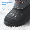 image:imageDREAM PAIRS Boys Girls Snow Boots WaterResistant Outdoor Warm Cozy AntiSlip Mid Calf Faux Fur Lining Insulated Winter Shoes for LittleBig KidsGreyMulti