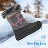 image:imageDREAM PAIRS Boys Girls Snow Boots WaterResistant Outdoor Warm Cozy AntiSlip Mid Calf Faux Fur Lining Insulated Winter Shoes for LittleBig KidsGreyMulti