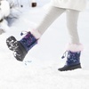 image:imageDREAM PAIRS Boys Girls Snow Boots WaterResistant Outdoor Warm Cozy AntiSlip Mid Calf Faux Fur Lining Insulated Winter Shoes for LittleBig KidsNavyFuchsia