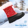 image:imageDREAM PAIRS Boys Girls Snow Boots WaterResistant Outdoor Warm Cozy AntiSlip Mid Calf Faux Fur Lining Insulated Winter Shoes for LittleBig KidsRedBlack