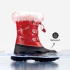image:imageDREAM PAIRS Boys Girls Snow Boots WaterResistant Outdoor Warm Cozy AntiSlip Mid Calf Faux Fur Lining Insulated Winter Shoes for LittleBig KidsRedBlack