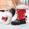 image:imageDREAM PAIRS Boys Girls Snow Boots WaterResistant Outdoor Warm Cozy AntiSlip Mid Calf Faux Fur Lining Insulated Winter Shoes for LittleBig KidsRedBlack
