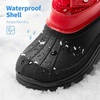 image:imageDREAM PAIRS Boys Girls Snow Boots WaterResistant Outdoor Warm Cozy AntiSlip Mid Calf Faux Fur Lining Insulated Winter Shoes for LittleBig KidsRedBlack