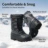 image:imageDREAM PAIRS Boys Girls Snow Boots Waterproof Outdoor Warm Cozy AntiSlip Mid Calf Faux Fur Lining Winter Shoes for LittleBig KidsBlack