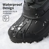 image:imageDREAM PAIRS Boys Girls Snow Boots Waterproof Outdoor Warm Cozy AntiSlip Mid Calf Faux Fur Lining Winter Shoes for LittleBig KidsBlackGreyRed