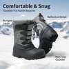 image:imageDREAM PAIRS Boys Girls Snow Boots Waterproof Outdoor Warm Cozy AntiSlip Mid Calf Faux Fur Lining Winter Shoes for LittleBig KidsBlackGreyRed