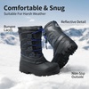 image:imageDREAM PAIRS Boys Girls Snow Boots Waterproof Outdoor Warm Cozy AntiSlip Mid Calf Faux Fur Lining Winter Shoes for LittleBig KidsBlackGreyRoyal
