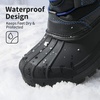 image:imageDREAM PAIRS Boys Girls Snow Boots Waterproof Outdoor Warm Cozy AntiSlip Mid Calf Faux Fur Lining Winter Shoes for LittleBig KidsBlackGreyRoyal