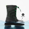 image:imageDREAM PAIRS Boys Girls Snow Boots Waterproof Outdoor Warm Cozy AntiSlip Mid Calf Faux Fur Lining Winter Shoes for LittleBig KidsBlackNeonGreen