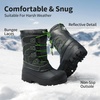 image:imageDREAM PAIRS Boys Girls Snow Boots Waterproof Outdoor Warm Cozy AntiSlip Mid Calf Faux Fur Lining Winter Shoes for LittleBig KidsBlackNeonGreen