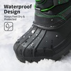 image:imageDREAM PAIRS Boys Girls Snow Boots Waterproof Outdoor Warm Cozy AntiSlip Mid Calf Faux Fur Lining Winter Shoes for LittleBig KidsBlackNeonGreen