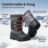 image:imageDREAM PAIRS Boys Girls Snow Boots Waterproof Outdoor Warm Cozy AntiSlip Mid Calf Faux Fur Lining Winter Shoes for LittleBig KidsNavyGreyOrange