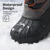 image:imageDREAM PAIRS Boys Girls Snow Boots Waterproof Outdoor Warm Cozy AntiSlip Mid Calf Faux Fur Lining Winter Shoes for LittleBig KidsNavyGreyOrange