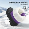 image:imageDREAM PAIRS Boys Girls Snow Boots Waterproof Outdoor Warm Cozy AntiSlip Mid Calf Faux Fur Lining Winter Shoes for LittleBig KidsPurple