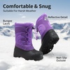 image:imageDREAM PAIRS Boys Girls Snow Boots Waterproof Outdoor Warm Cozy AntiSlip Mid Calf Faux Fur Lining Winter Shoes for LittleBig KidsPurple