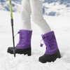 image:imageDREAM PAIRS Boys Girls Snow Boots Waterproof Outdoor Warm Cozy AntiSlip Mid Calf Faux Fur Lining Winter Shoes for LittleBig KidsPurple