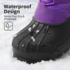image:imageDREAM PAIRS Boys Girls Snow Boots Waterproof Outdoor Warm Cozy AntiSlip Mid Calf Faux Fur Lining Winter Shoes for LittleBig KidsPurple