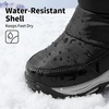 image:imageDREAM PAIRS Kids Waterproof Snow Boots with Hook and Loop Mid Calf Faux Fur Lining Winter BootsBlack