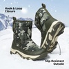 image:imageDREAM PAIRS Kids Waterproof Snow Boots with Hook and Loop Mid Calf Faux Fur Lining Winter BootsCamoGreen