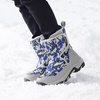 image:imageDREAM PAIRS Kids Waterproof Snow Boots with Hook and Loop Mid Calf Faux Fur Lining Winter BootsCamouflageBlue