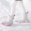 image:imageDREAM PAIRS Kids Waterproof Snow Boots with Hook and Loop Mid Calf Faux Fur Lining Winter BootsGrayWhiteRed
