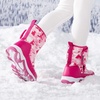 image:imageDREAM PAIRS Kids Waterproof Snow Boots with Hook and Loop Mid Calf Faux Fur Lining Winter BootsRose Red