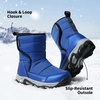 image:imageDREAM PAIRS Kids Waterproof Snow Boots with Hook and Loop Mid Calf Faux Fur Lining Winter BootsRoyal Blue