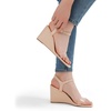 image:imageDREAM PAIRS Womens Casual Dressy Wedge Sandals Cute Square Toe and Buckle Ankle Strappy Slingback Wedding ShoesNude