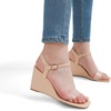 image:imageDREAM PAIRS Womens Casual Dressy Wedge Sandals Cute Square Toe and Buckle Ankle Strappy Slingback Wedding ShoesNude