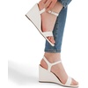 image:imageDREAM PAIRS Womens Casual Dressy Wedge Sandals Cute Square Toe and Buckle Ankle Strappy Slingback Wedding ShoesWhite