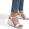 image:imageDREAM PAIRS Womens Casual Dressy Wedge Sandals Cute Square Toe and Buckle Ankle Strappy Slingback Wedding ShoesWhite